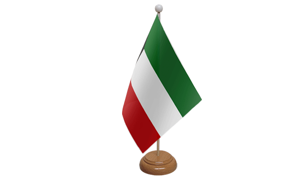Kuwait Small Flag with Wooden Stand